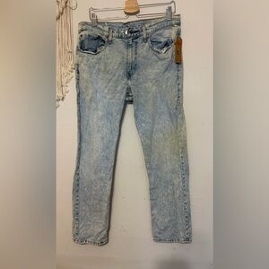 Light Blue Acid-Wash Straight Jeans